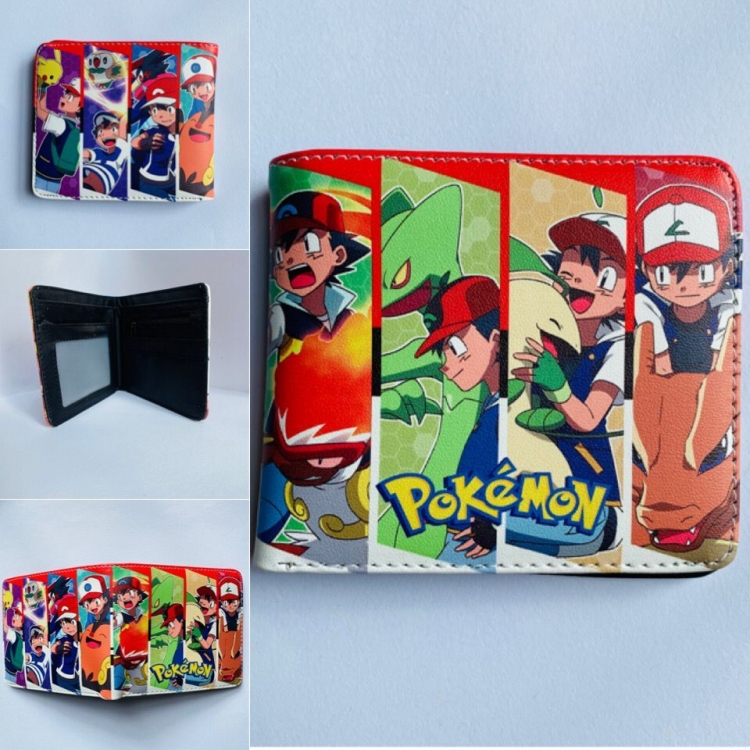 Pokemon Full color  two fold short wallet purse 11X9.5CM 451