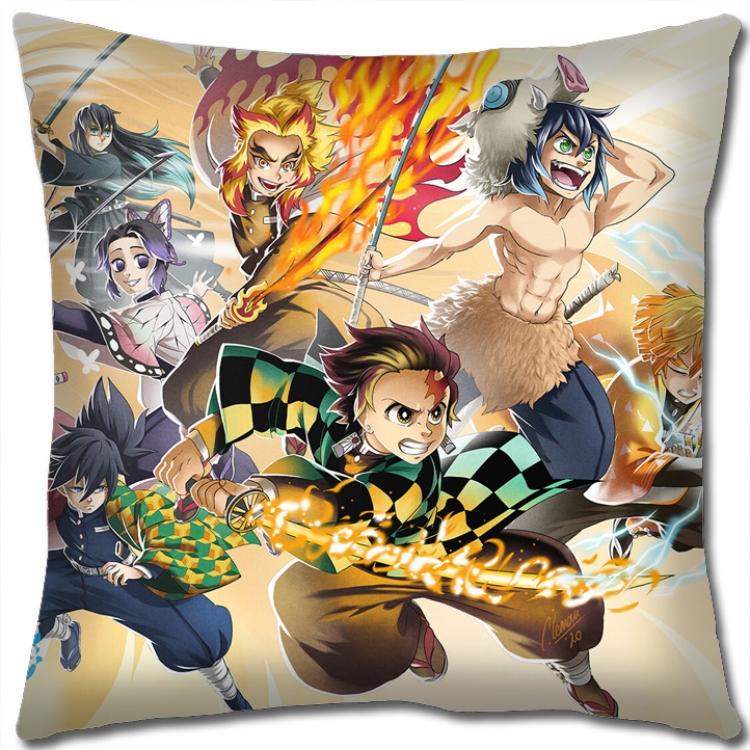 Demon Slayer Kimets Anime square full-color pillow cushion 45X45CM NO FILLING G4307