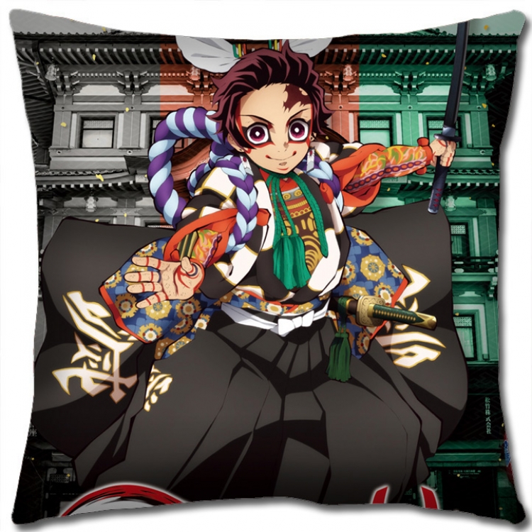 Demon Slayer Kimets Anime square full-color pillow cushion 45X45CM NO FILLING G4349