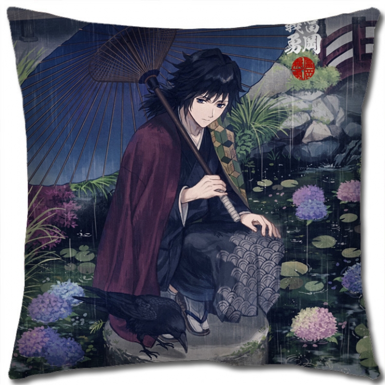 Demon Slayer Kimets Anime square full-color pillow cushion 45X45CM NO FILLING G4378