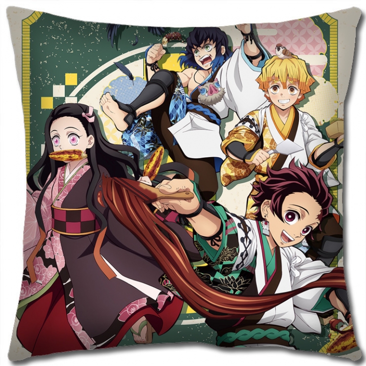 Demon Slayer Kimets Anime square full-color pillow cushion 45X45CM NO FILLING G4313