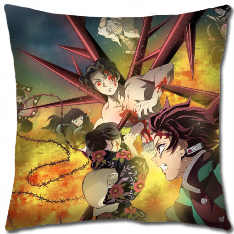 Demon Slayer Kimets Anime square full-color pillow cushion 45X45CM NO FILLING G4304