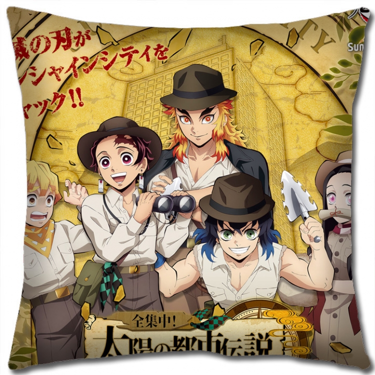 Demon Slayer Kimets Anime square full-color pillow cushion 45X45CM NO FILLING G4322