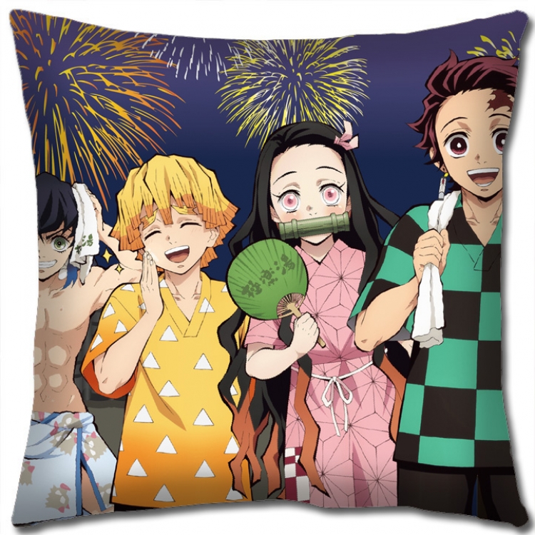 Demon Slayer Kimets Anime square full-color pillow cushion 45X45CM NO FILLING G4312