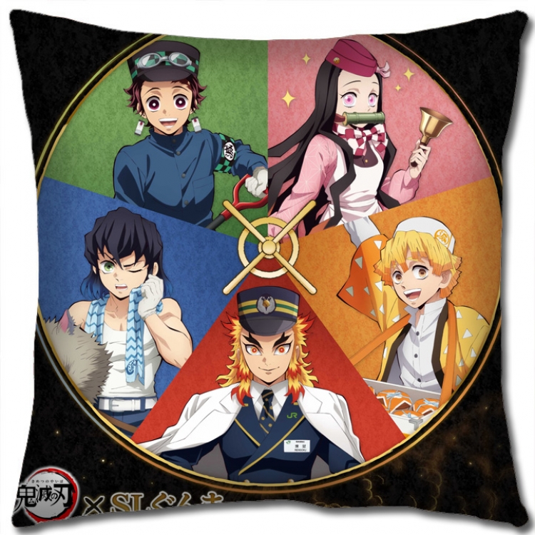 Demon Slayer Kimets Anime square full-color pillow cushion 45X45CM NO FILLING G4333