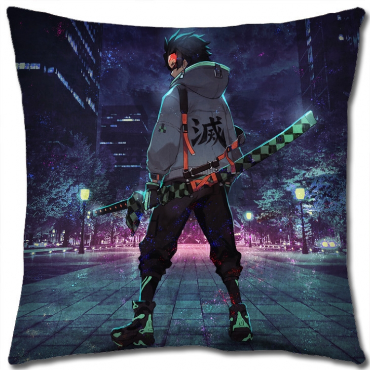 Demon Slayer Kimets Anime square full-color pillow cushion 45X45CM NO FILLING G4348