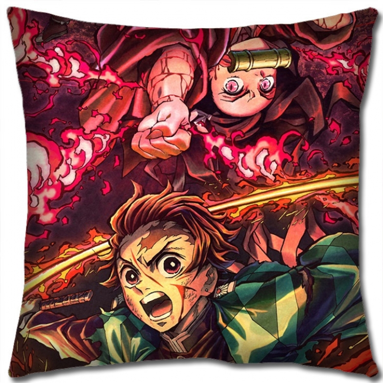 Demon Slayer Kimets Anime square full-color pillow cushion 45X45CM NO FILLING G4323