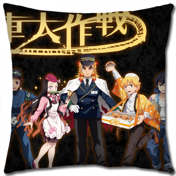 Demon Slayer Kimets Anime square full-color pillow cushion 45X45CM NO FILLING G4335