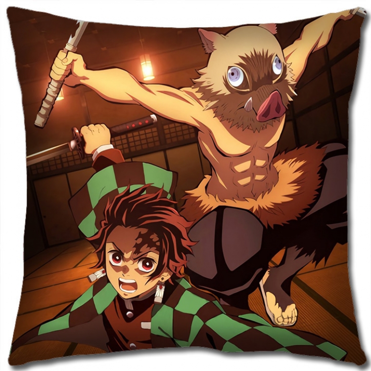 Demon Slayer Kimets Anime square full-color pillow cushion 45X45CM NO FILLING G4354