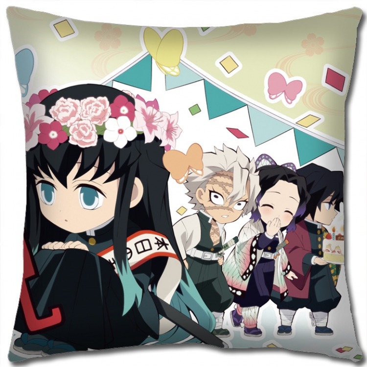 Demon Slayer Kimets Anime square full-color pillow cushion 45X45CM NO FILLING G4317