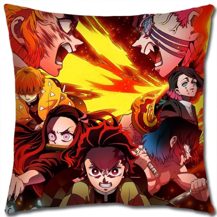 Demon Slayer Kimets Anime square full-color pillow cushion 45X45CM NO FILLING G4295