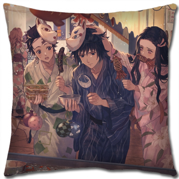 Demon Slayer Kimets Anime square full-color pillow cushion 45X45CM NO FILLING G4328