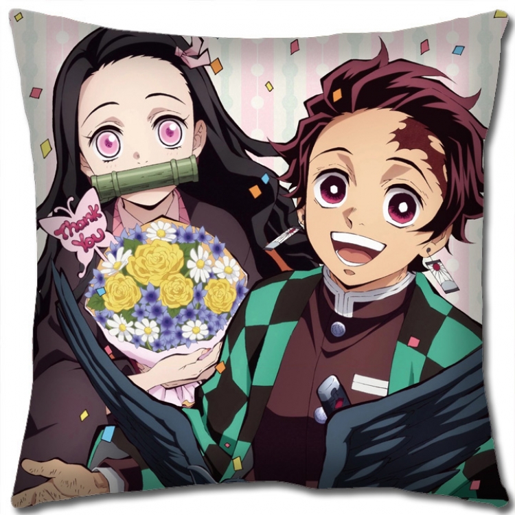 Demon Slayer Kimets Anime square full-color pillow cushion 45X45CM NO FILLING G4308