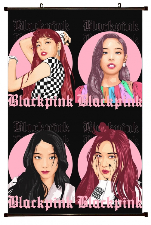 BLACKPINK black Plastic rod Cloth painting Wall Scroll 60X90CM BP346A