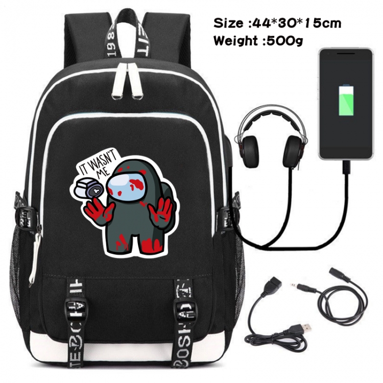 Among Us Game Canvas Backpack Waterproof School Bag 44X30X15CM 500G Style 9