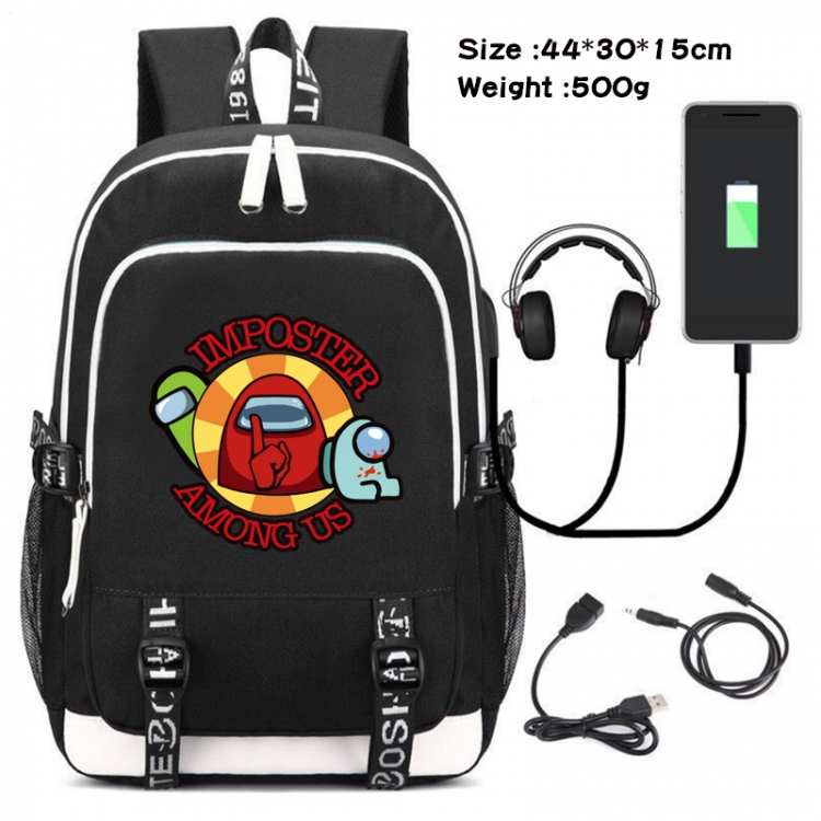 Among Us Game Canvas Backpack Waterproof School Bag 44X30X15CM 500G Style 1
