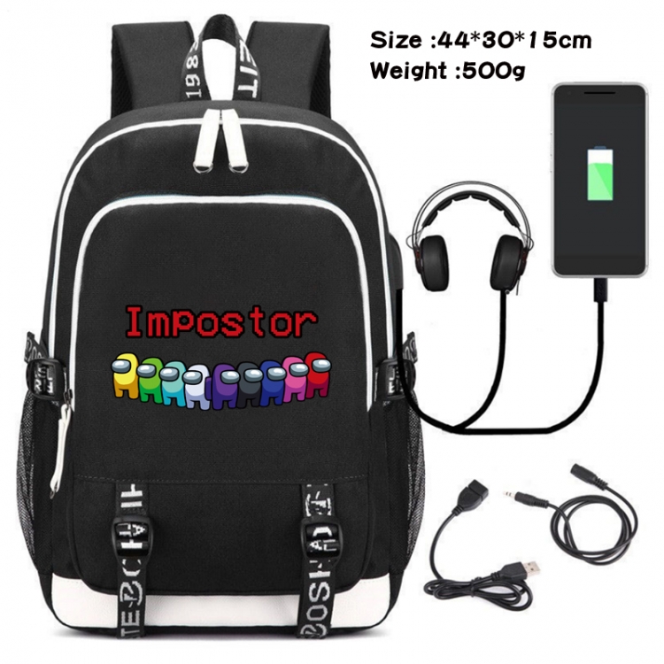 Among Us Game Canvas Backpack Waterproof School Bag 44X30X15CM 500G Style 4