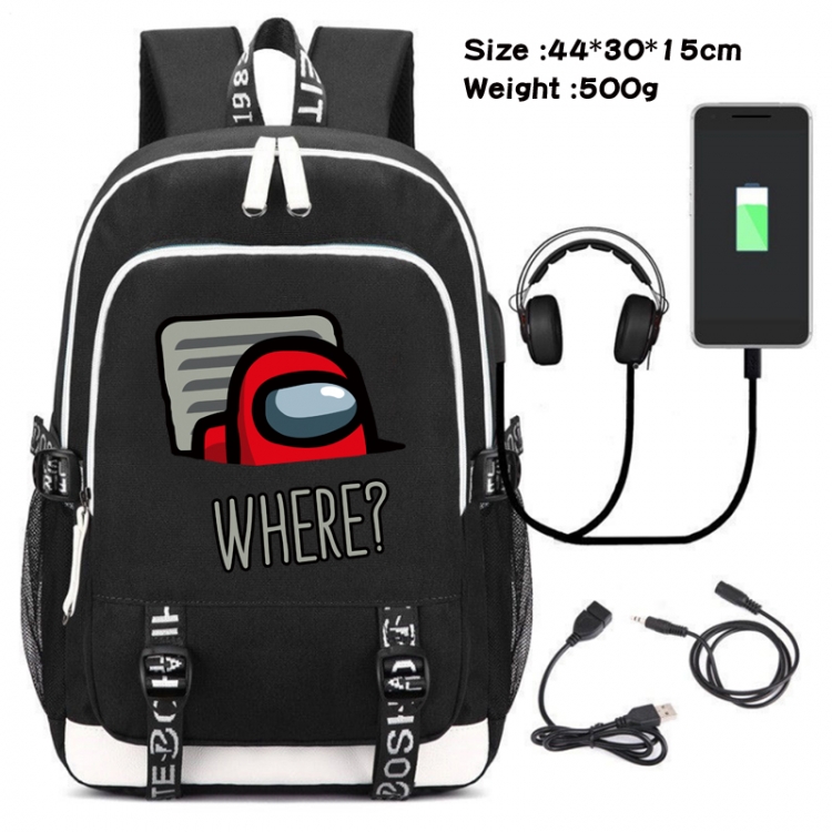 Among Us Game Canvas Backpack Waterproof School Bag 44X30X15CM 500G Style 2