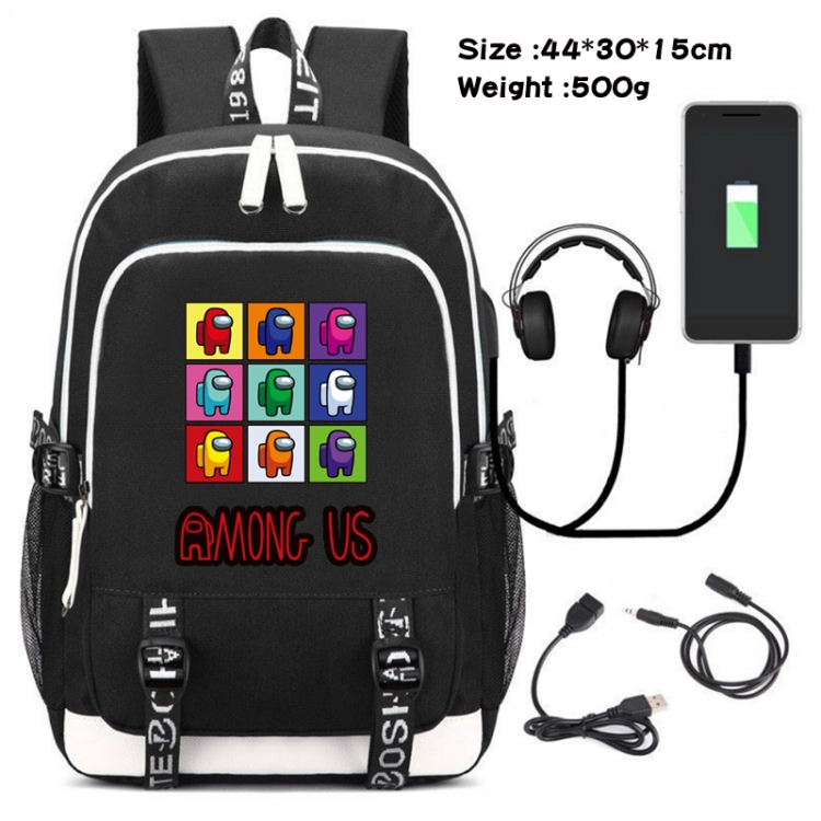 Among Us Game Canvas Backpack Waterproof School Bag 44X30X15CM 500G Style 12