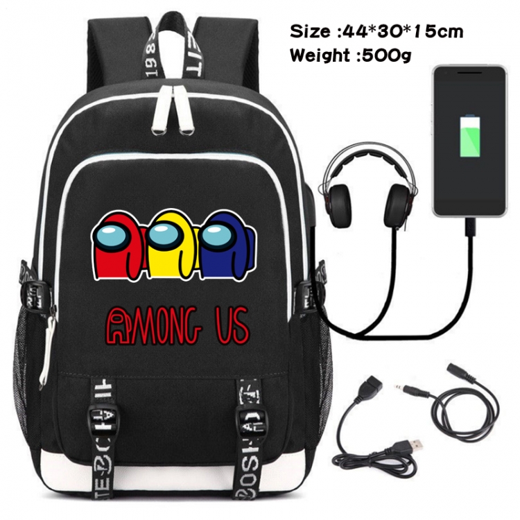 Among Us Game Canvas Backpack Waterproof School Bag 44X30X15CM 500G Style .