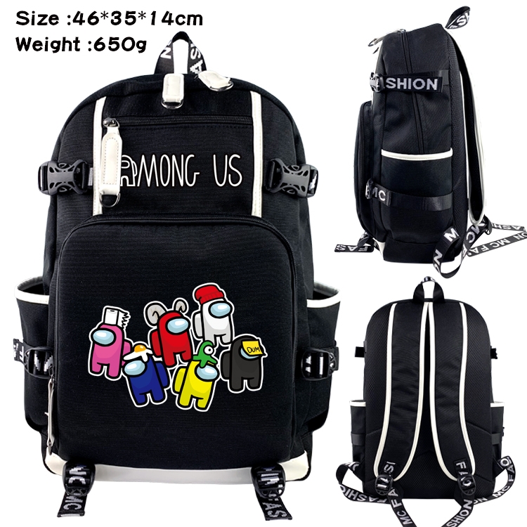 Among us Data USB Backpack Cartoon Print Student Backpack 46X35X14CM 650G Style  2-11