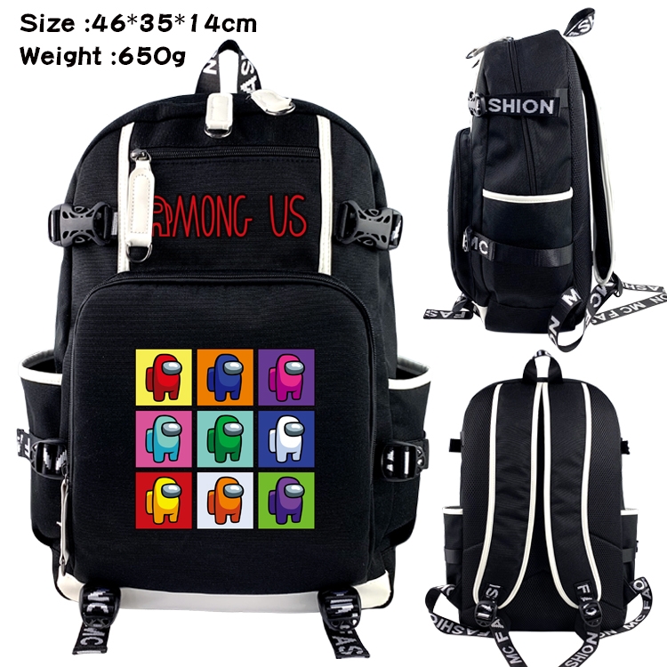 Among us Data USB Backpack Cartoon Print Student Backpack 46X35X14CM 650G Style 2-12