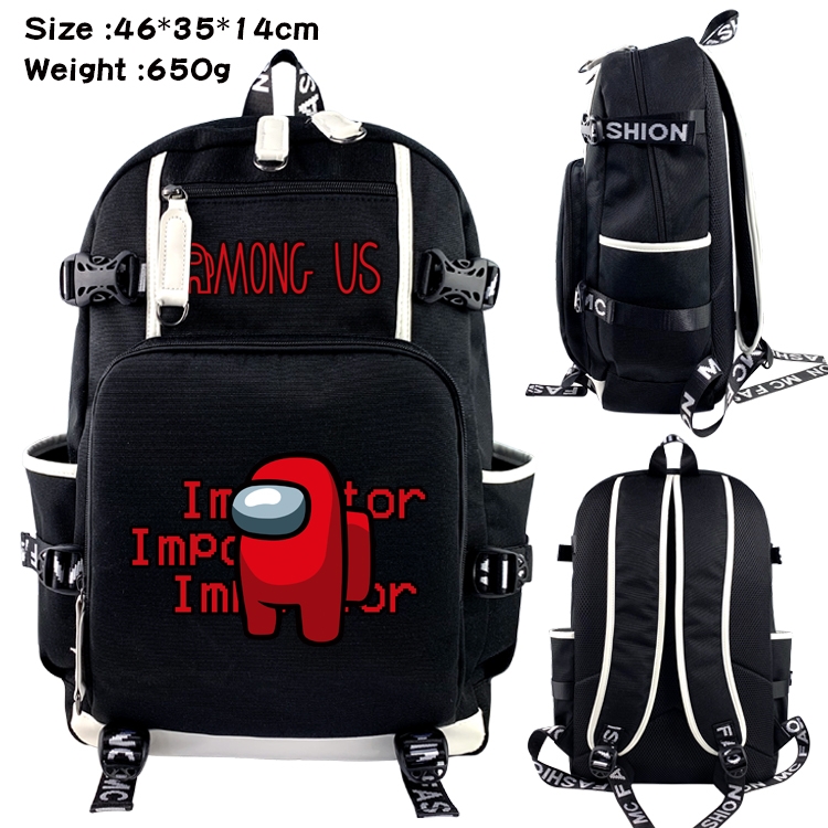 Among us Data USB Backpack Cartoon Print Student Backpack 46X35X14CM 650G Style  2-7