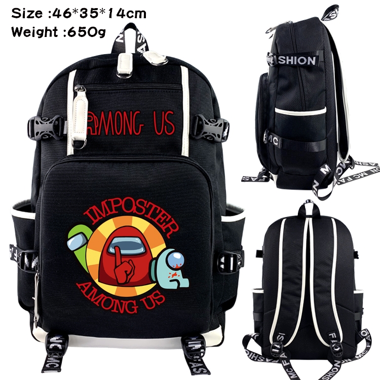 Among us Data USB Backpack Cartoon Print Student Backpack 46X35X14CM 650G Style 2-1