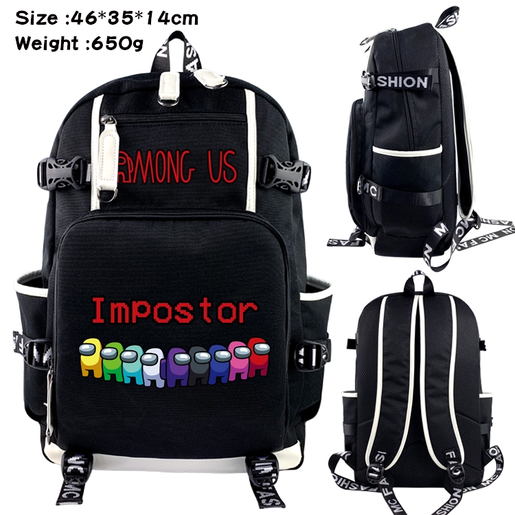 Among us Data USB Backpack Cartoon Print Student Backpack 46X35X14CM 650G Style 2-4