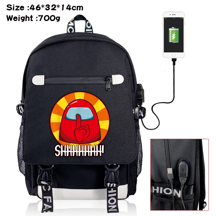 Among us USB backpack cartoon print student backpack 46X32X14CM 700G Style 5