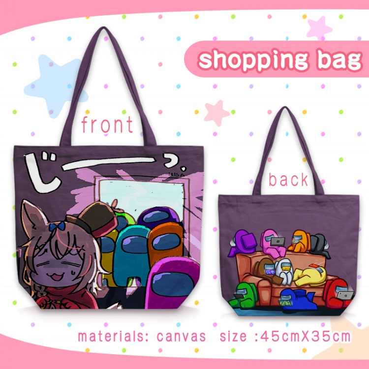 AmongUS Anime shoulder bag canvas shopping bag 45X35CM Style 5