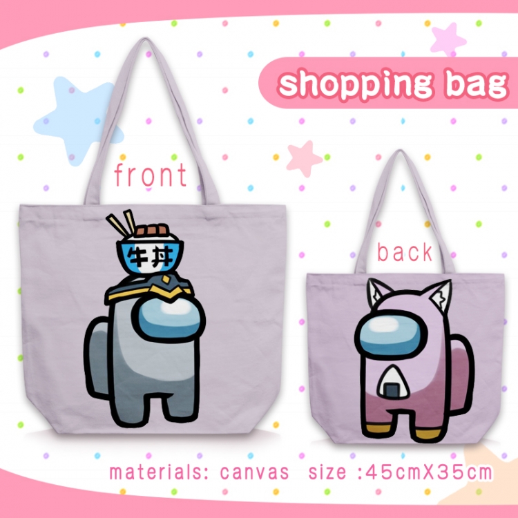 AmongUS Anime shoulder bag canvas shopping bag 45X35CM Style 6