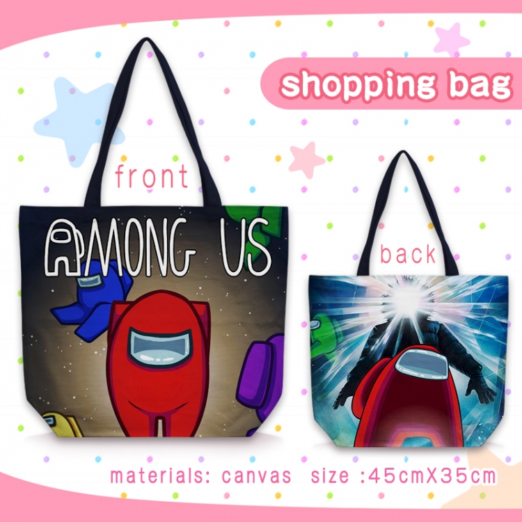 AmongUS Anime shoulder bag canvas shopping bag 45X35CM Style 1