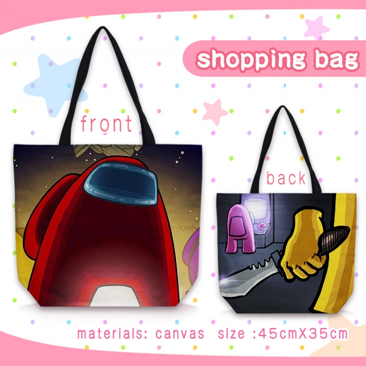 AmongUS Anime shoulder bag canvas shopping bag 45X35CM Style 4
