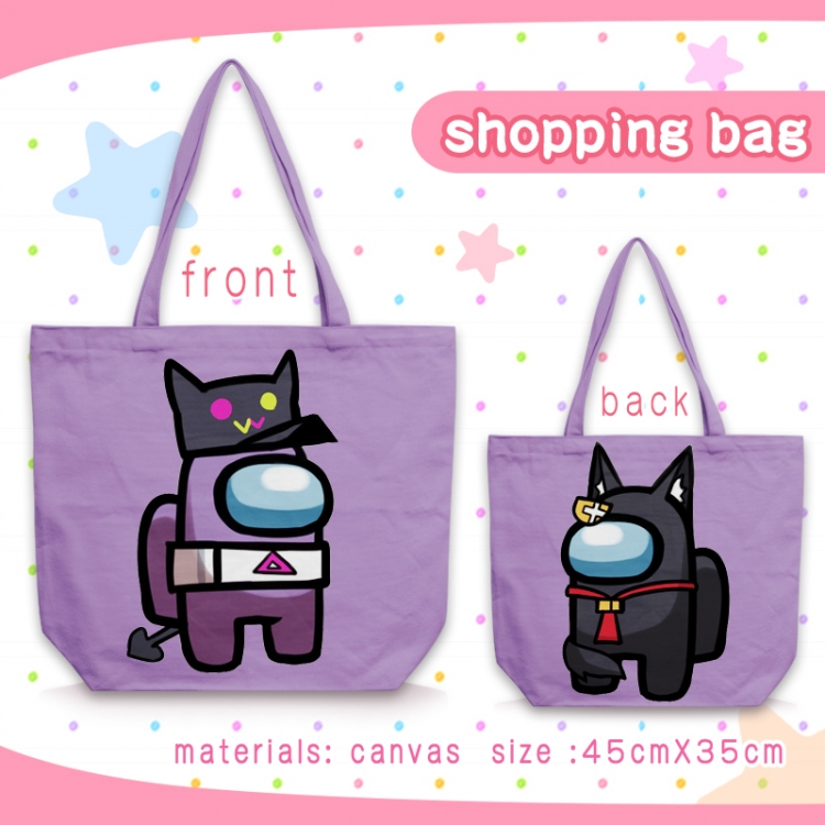 AmongUS Anime shoulder bag canvas shopping bag 45X35CM Style 8