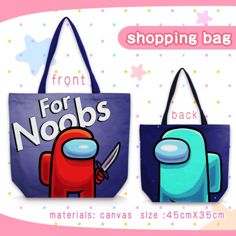 AmongUS Anime shoulder bag canvas shopping bag 45X35CM Style 2