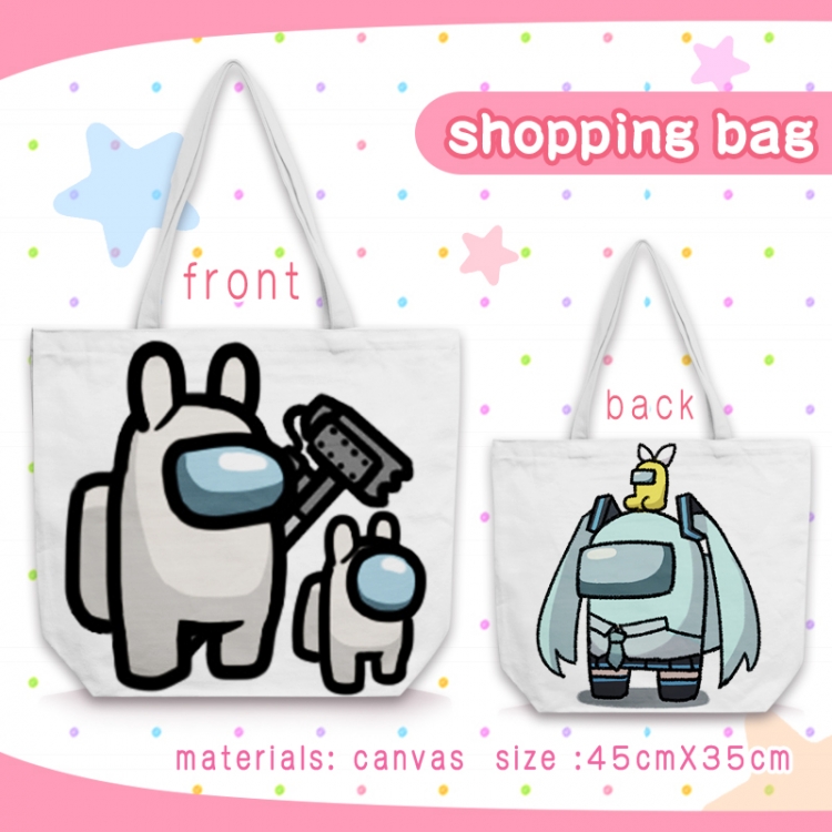 AmongUS Anime shoulder bag canvas shopping bag 45X35CM Style 3