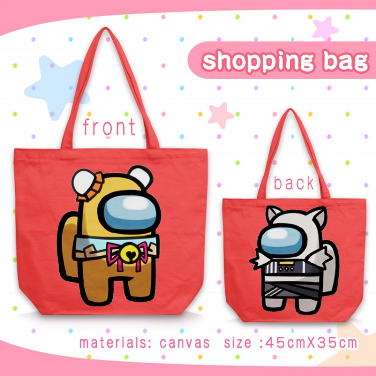 AmongUS Anime shoulder bag canvas shopping bag 45X35CM Style 7