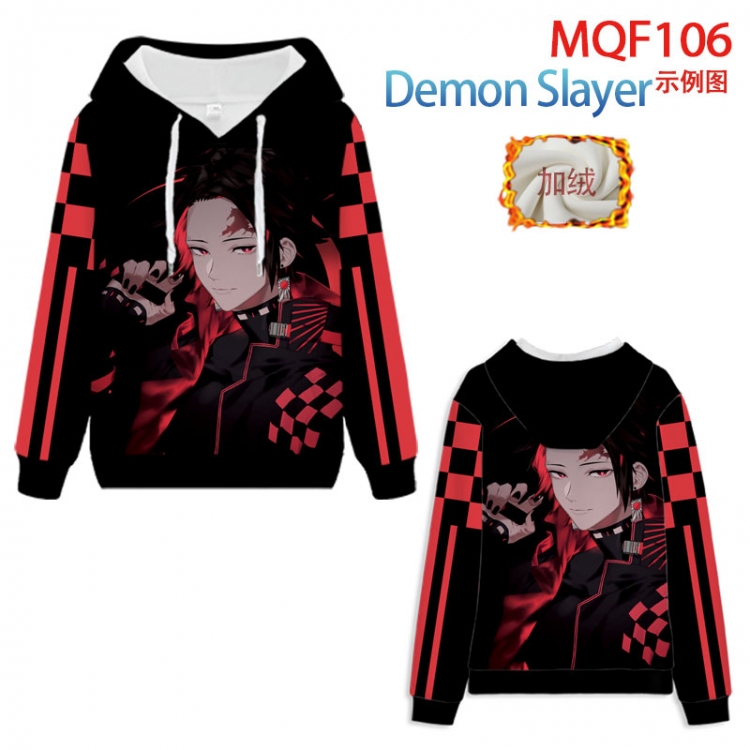 Demon Slaver Kimets Hooded pullover plus velvet padded sweater Hoodie 2XS-4XL, 9 sizes  MQF106