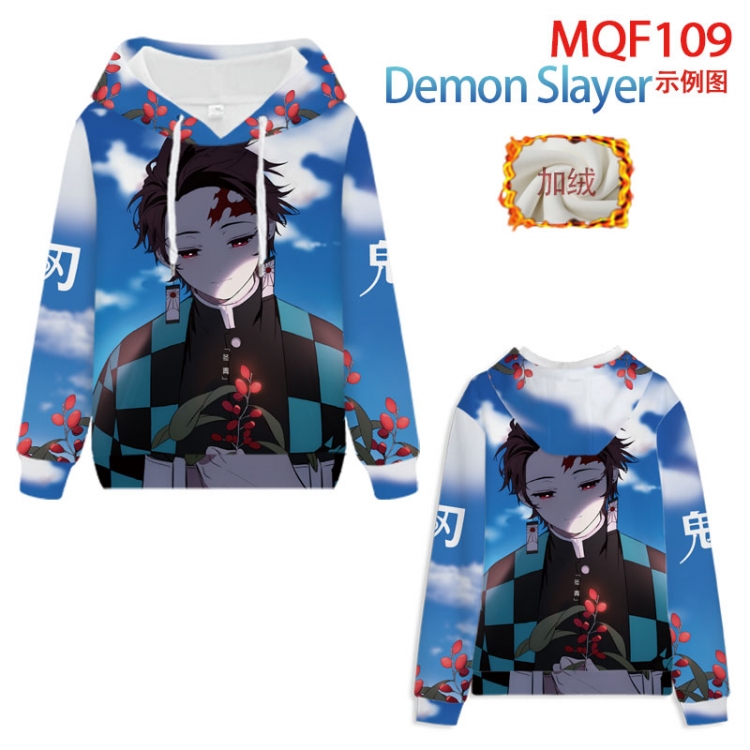 Demon Slaver Kimets Hooded pullover plus velvet padded sweater Hoodie 2XS-4XL, 9 sizes  MQF109