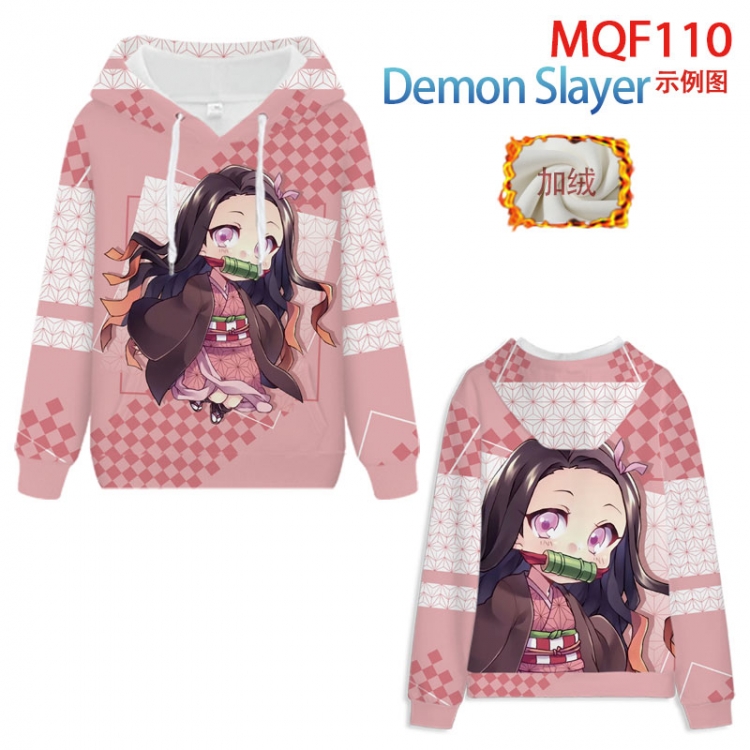 Demon Slaver Kimets Hooded pullover plus velvet padded sweater Hoodie 2XS-4XL, 9 sizes  MQF110