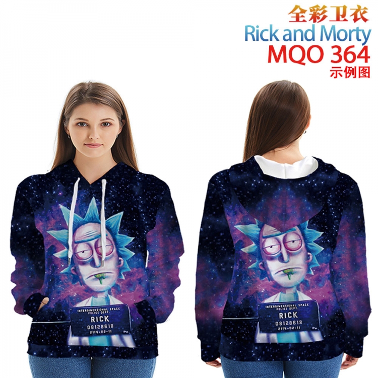 Rick and Morty Full Color Patch pocket Sweatshirt Hoodie  9 sizes from XXS to 4XL MQO364