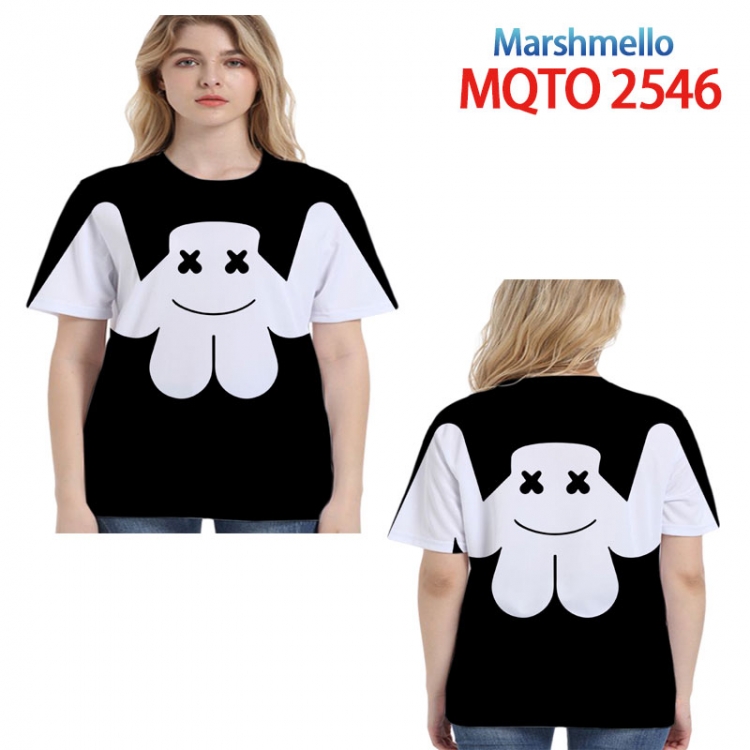 Marshmello Full color printing flower short sleeve T-shirt 2XS-4XL, 9 sizes MQTO2546