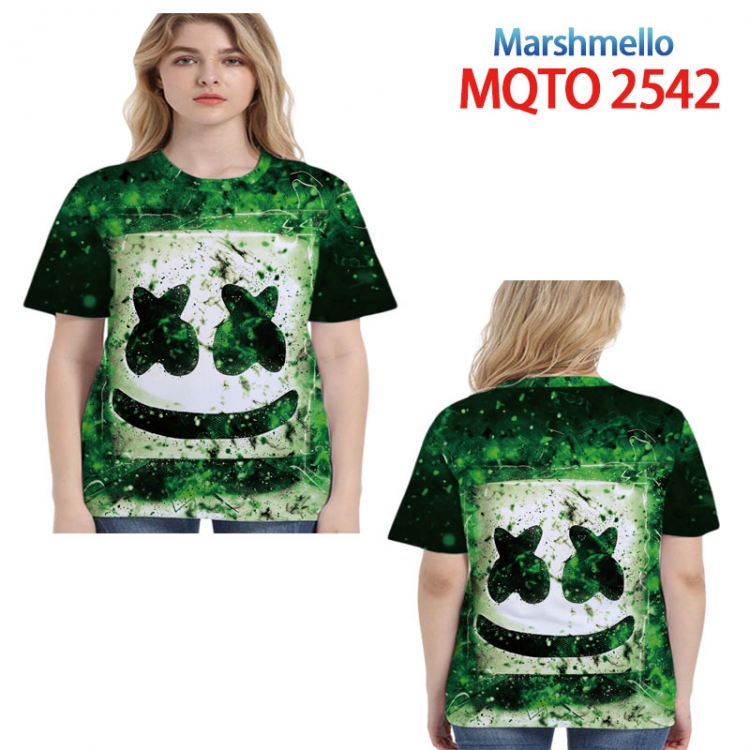 Marshmello Full color printing flower short sleeve T-shirt 2XS-4XL, 9 sizes MQTO2542