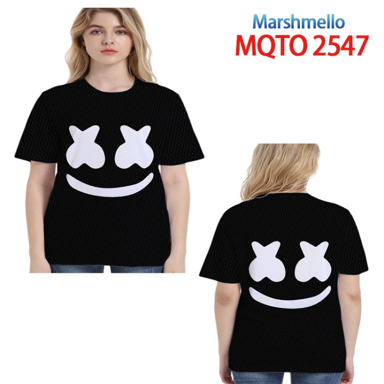 Marshmello Full color printing flower short sleeve T-shirt 2XS-4XL, 9 sizes MQTO2547