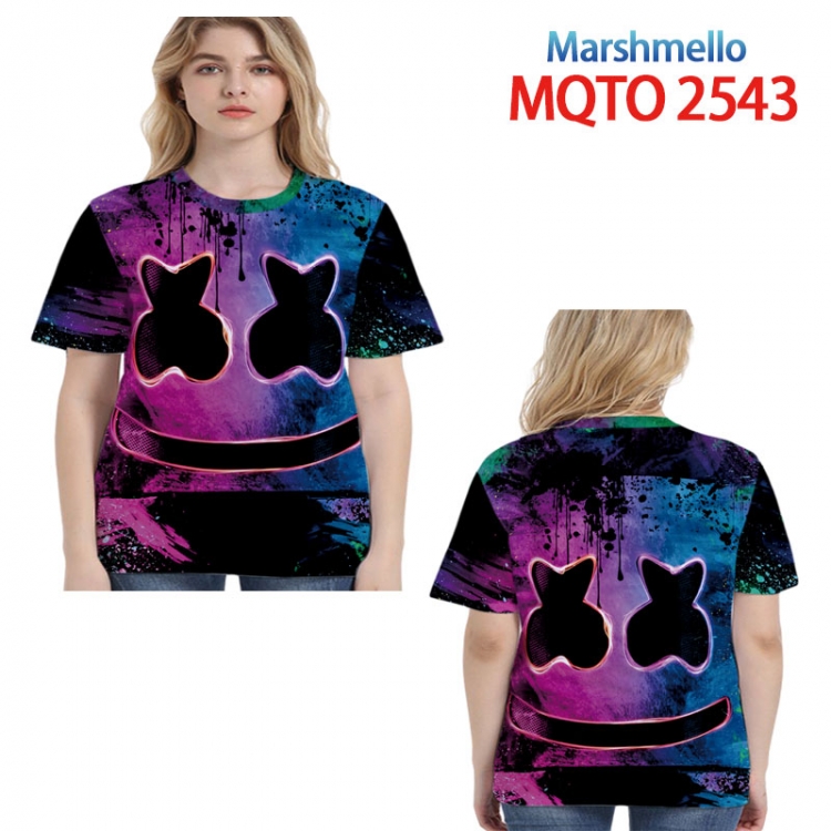 Marshmello Full color printing flower short sleeve T-shirt 2XS-4XL, 9 sizes MQTO2543