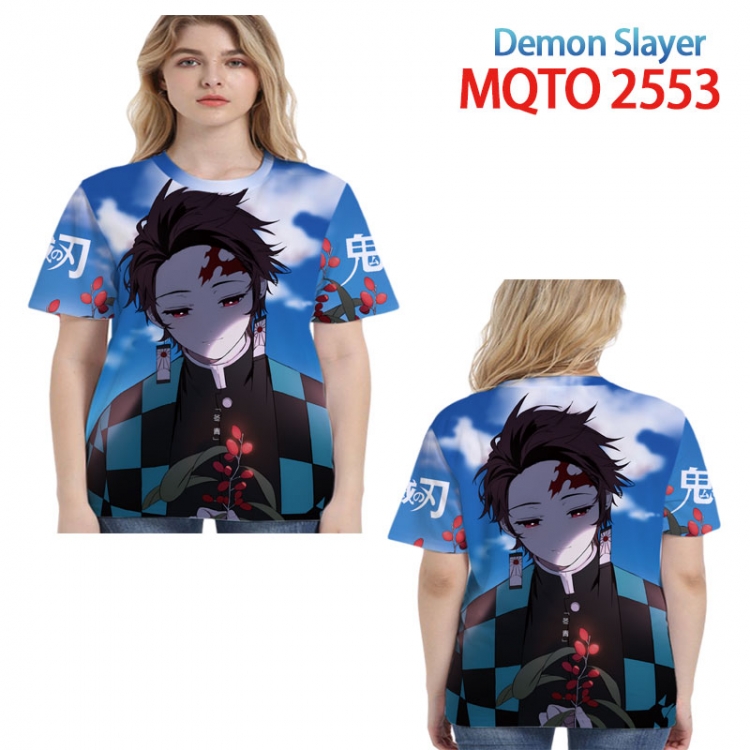 Demon Slayer Kimets Full color printing flower short sleeve T-shirt 2XS-4XL, 9 sizes MQTO2553