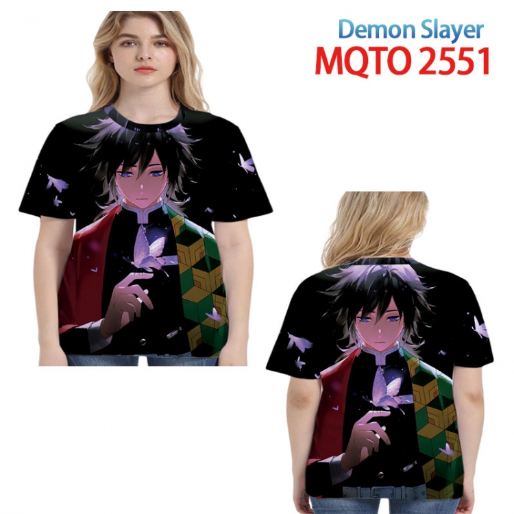 Demon Slayer Kimets Full color printing flower short sleeve T-shirt 2XS-4XL, 9 sizes MQTO2551