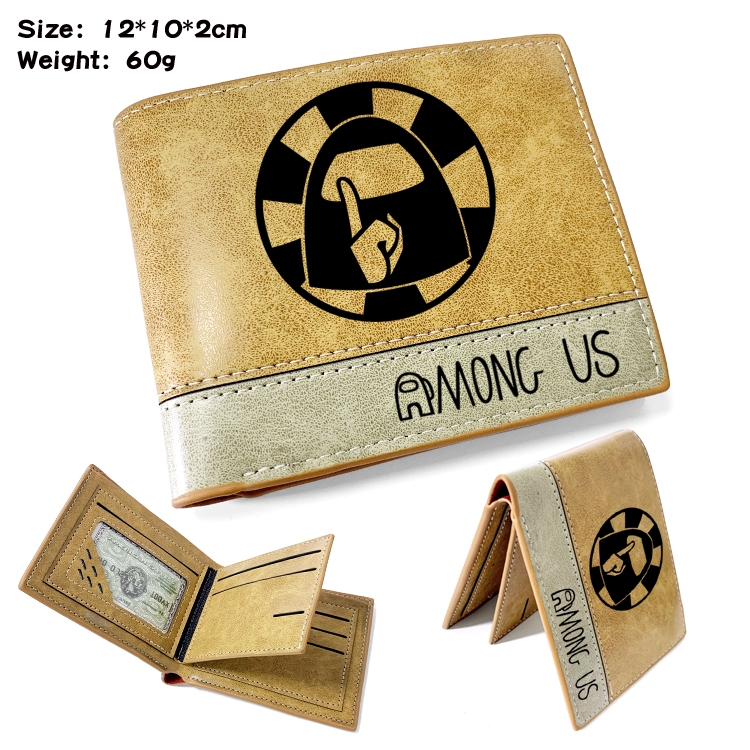 Among Us Anime Short Folding Leather Wallet 12X10X2CM 60G