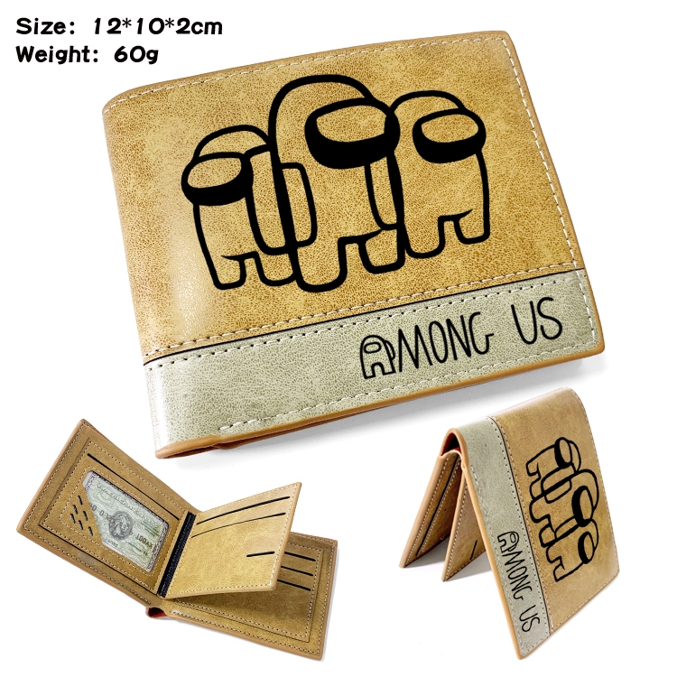 Among Us Anime Short Folding Leather Wallet 12X10X2CM 60G